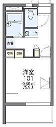 レオパレスフォンターナ 1Kの間取図画像