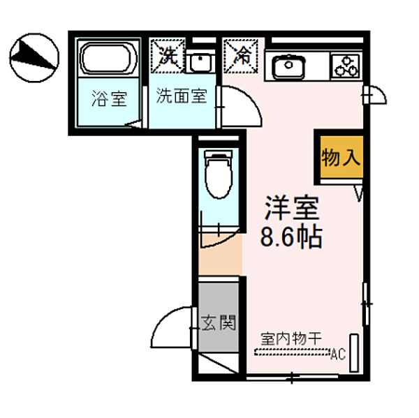 大阪府大阪市生野区桃谷３丁目(賃貸アパート1R・1階・25.08㎡)の写真 その2