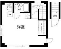 東急池上線 雪が谷大塚駅 徒歩10分の賃貸マンション 4階ワンルームの間取り