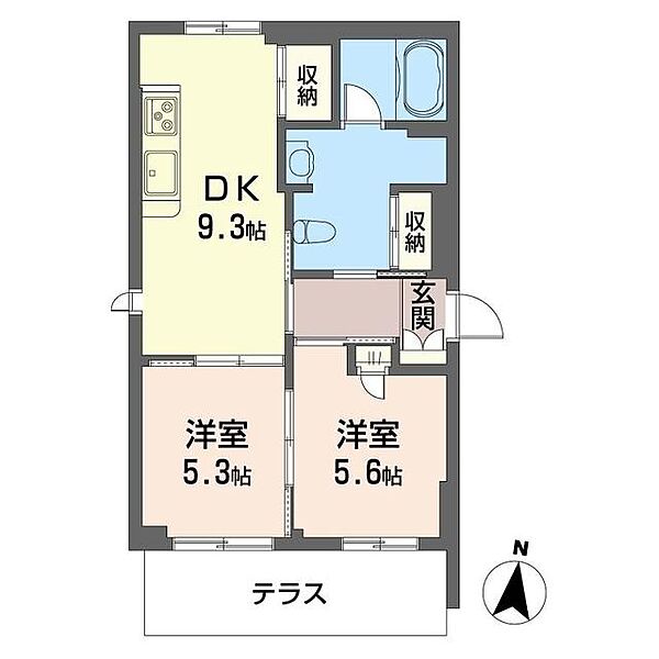 ウィステリアハウス 00101｜東京都江戸川区北小岩６丁目(賃貸アパート2DK・1階・50.10㎡)の写真 その2