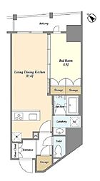 ブラウ三ノ輪 4階1LDKの間取り