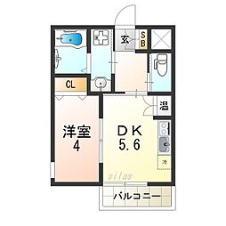 JR東海道・山陽本線 塚本駅 徒歩9分の賃貸アパート 3階1LDKの間取り