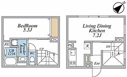 リーガランド武蔵小山アネックス 1階1LDKの間取り