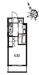 ASYLCOURT東大井 1Kの間取図画像