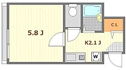 JR総武線 小岩駅 徒歩10分の賃貸アパート 2階1Kの間取り