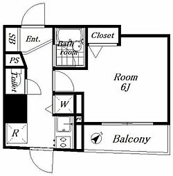 プレール・ドゥーク銀座EAST 1Kの間取図画像