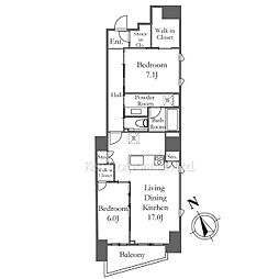 Ｌｅ　ＵｎＤｅｕｘ南青山 9階2LDKの間取り