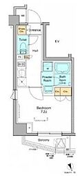 プラウドフラット清澄白河2 1Kの間取図画像