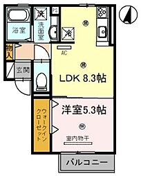 パストラルありえ　I 1階1LDKの間取り