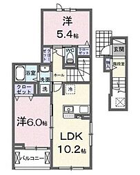 ヒカワヒルズ 2LDKの間取図画像