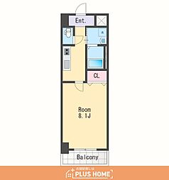 シャルマンフジ和歌山駅前 1Kの間取図画像