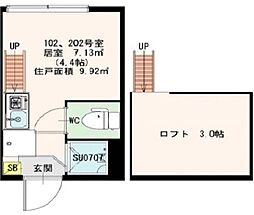 Stage中野3 ワンルームの間取図画像