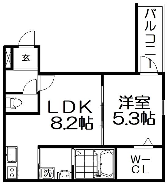 シャルム　ド　グレイス 205｜大阪府枚方市長尾元町２丁目(賃貸アパート1LDK・2階・40.45㎡)の写真 その2