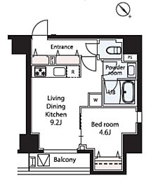 ディアワンコート王子飛鳥山 5階1LDKの間取り
