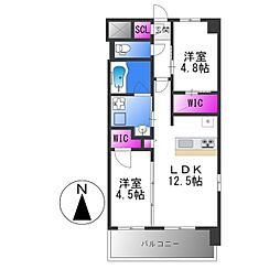 スプランディッド城東関目 9階2LDKの間取り