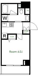 スカイコート木場ガーデン 3階1Kの間取り