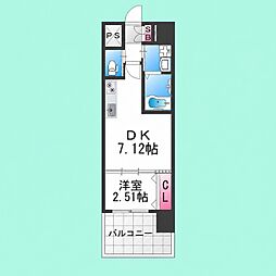 テラ浅香山 1DKの間取図画像
