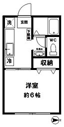JR横浜線 橋本駅 バス10分 多摩美大前下車 徒歩2分の賃貸アパート 1階1Kの間取り