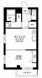 グランドライン3 1DKの間取図画像