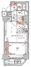 ハーモニーレジデンス浅草 1LDKの間取図画像
