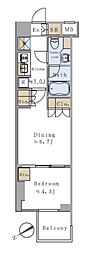 BrilliaistSENDAGAYA 1DKの間取図画像