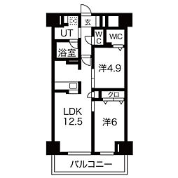 JR東海道・山陽本線 明石駅 徒歩10分の賃貸マンション 8階2LDKの間取り