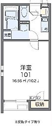 クレイノエストカーサ 1Kの間取図画像