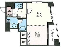 エスティメゾン浅草駒形 1LDKの間取図画像