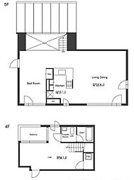 グランカーサ六本木 4階1LDKの間取り
