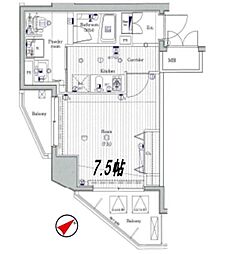 ジーコンフォートウエスト横浜 1Kの間取図画像