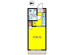 ステップ・ワン 1階1Kの間取り