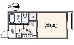 シティハイム　セラピックIV 1階1Kの間取り