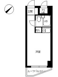 スカイコート横浜日ノ出町 ワンルームの間取図画像