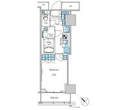 パークアクシス滝野川ラ ブリーズ 8階1Kの間取り