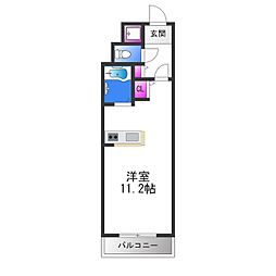 リュミエールイースト ワンルームの間取図画像