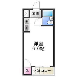 OMRESIDENCE白鷺 ワンルームの間取図画像