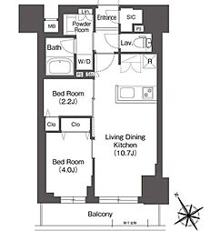 BluRock後楽園 2LDKの間取図画像