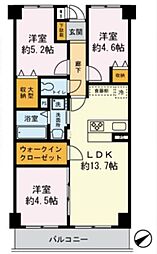 カーラホーチ片野 3LDKの間取図画像