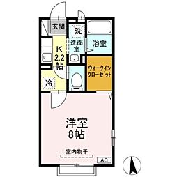 レグルス 1階1Kの間取り