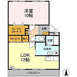 パティエール上本郷 4階1LDKの間取り