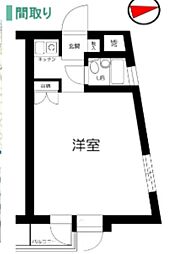 エルム奥沢 ワンルームの間取図画像