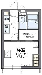 レオパレスクレイン 1階1Kの間取り