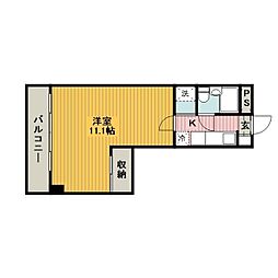 マンショングレイス 1Kの間取図画像