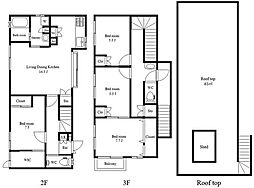 オノラインビル 2階4LDKの間取り