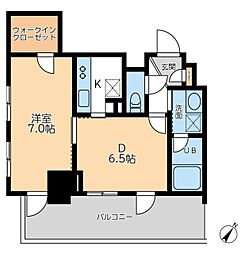 ドゥーエ幡ヶ谷 1DKの間取図画像