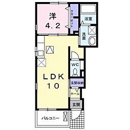 JR紀勢本線 黒江駅 徒歩16分の賃貸アパート 1階1LDKの間取り