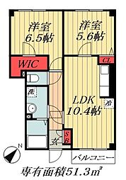 JR武蔵野線 船橋法典駅 徒歩18分の賃貸アパート 1階2LDKの間取り