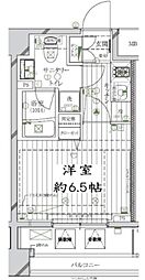 レガリス品川南大井パークサイド 1Kの間取図画像