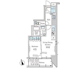 PARKAxis築地 1LDKの間取図画像