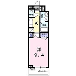 フランメゾン2 1Kの間取図画像